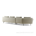 Luxury Modern Design Metal Base Curved Sofa